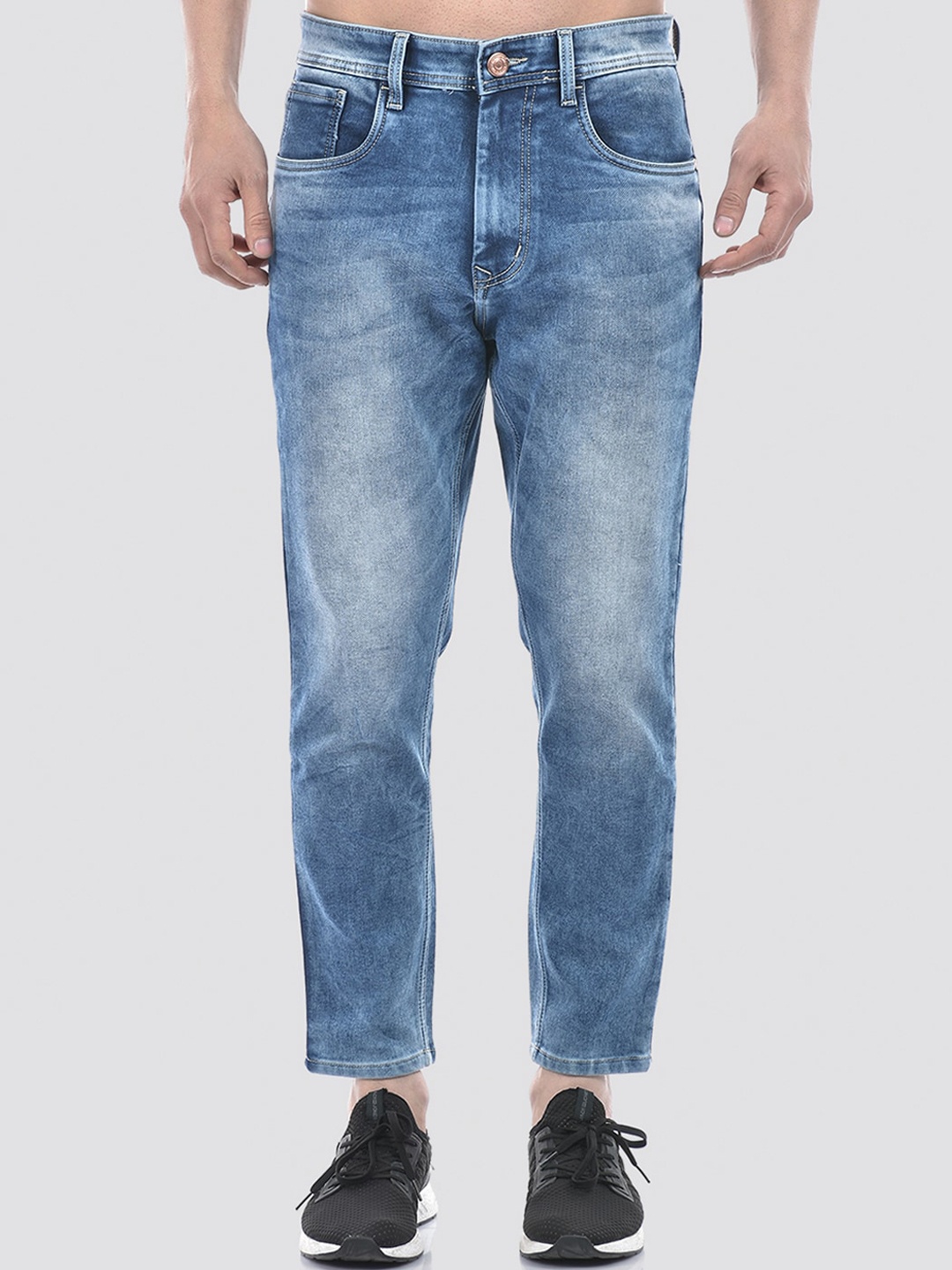 

Numero Uno Men Solid Tapered Fit Sustainable Stretchable Jeans, Blue