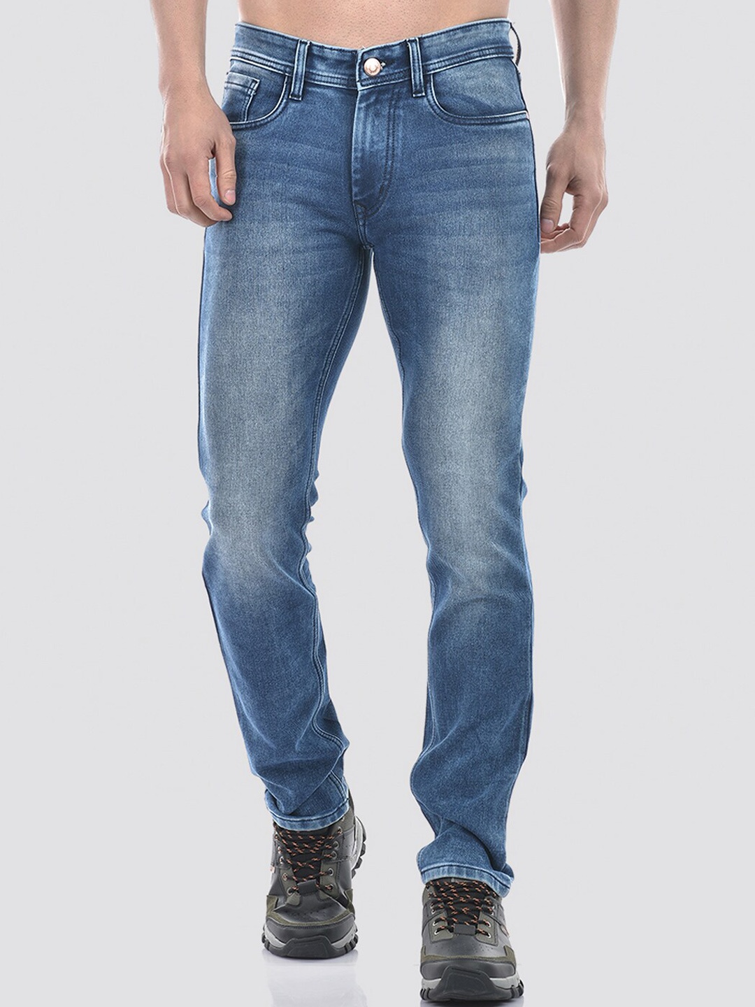 

Numero Uno Men Solid Tapered Fit Sustainable Stretchable Jeans, Blue