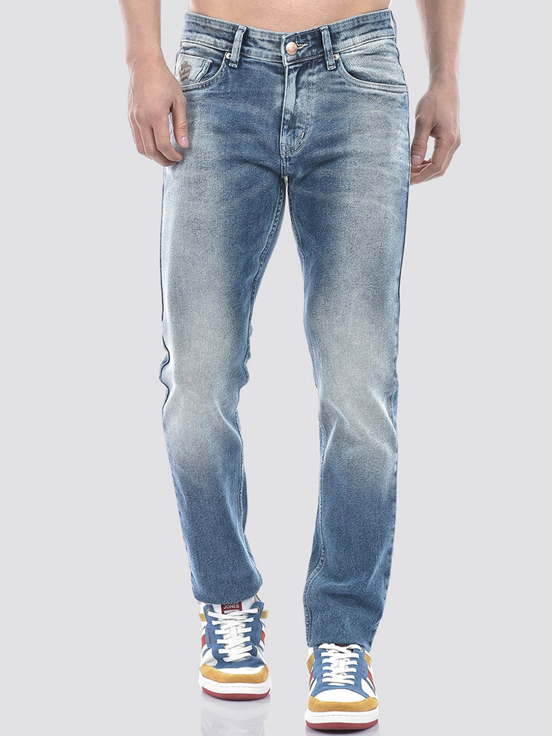 

Numero Uno Men Solid Tapered Fit Sustainable Stretchable Jeans, Blue