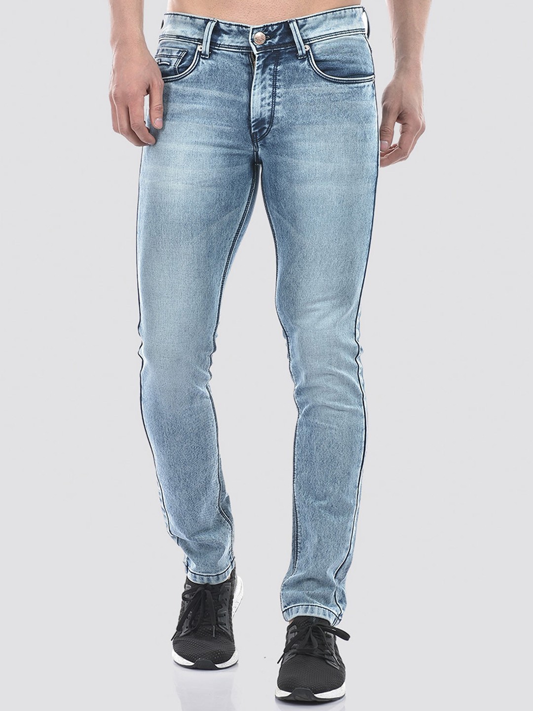 

Numero Uno Men Solid Skinny Fit Sustainable Stretchable Jeans, Blue