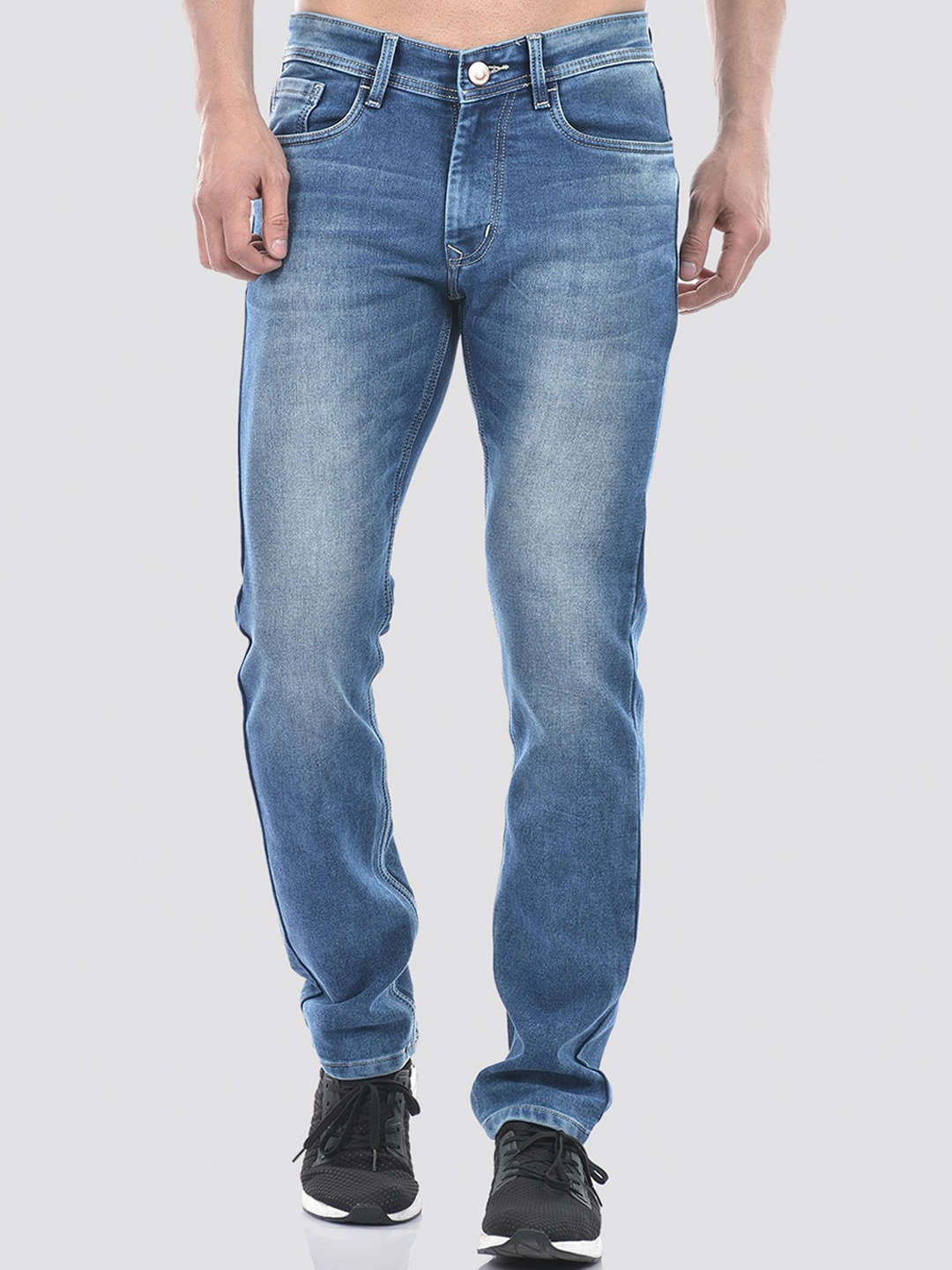 

Numero Uno Men Solid Tapered Fit Sustainable Stretchable Jeans, Blue