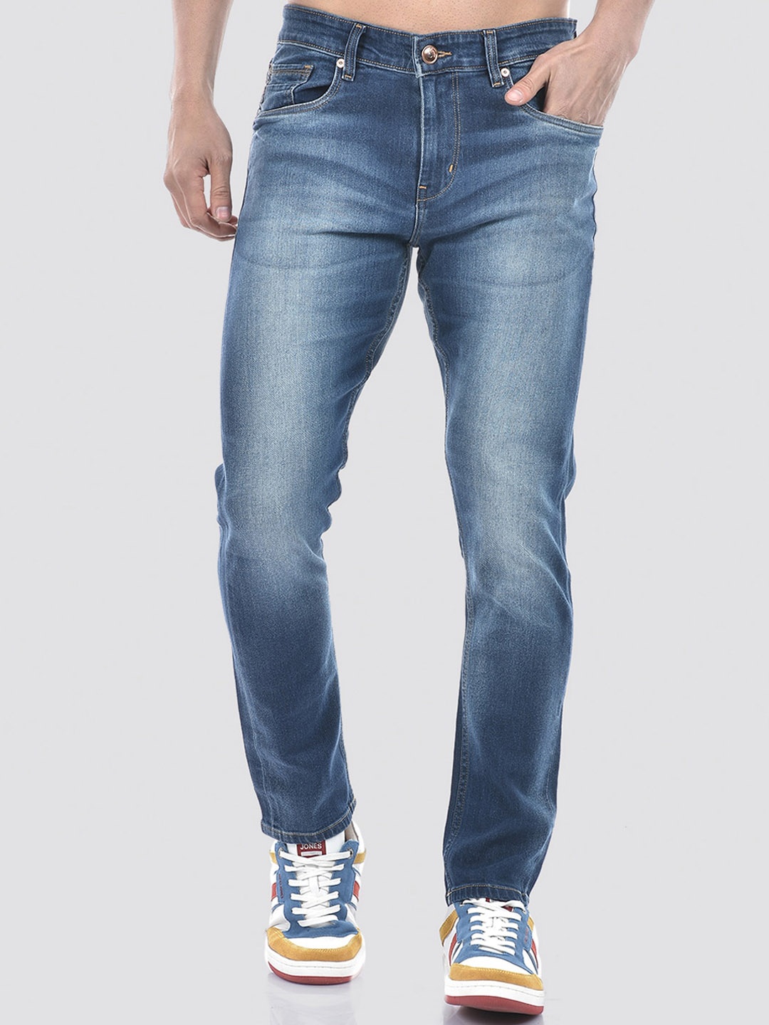

Numero Uno Men Solid Skinny Fit Sustainable Stretchable Jeans, Navy blue