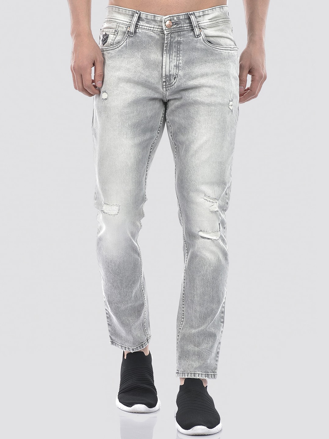 

Numero Uno Men Solid Skinny Fit Sustainable Stretchable Jeans, Grey