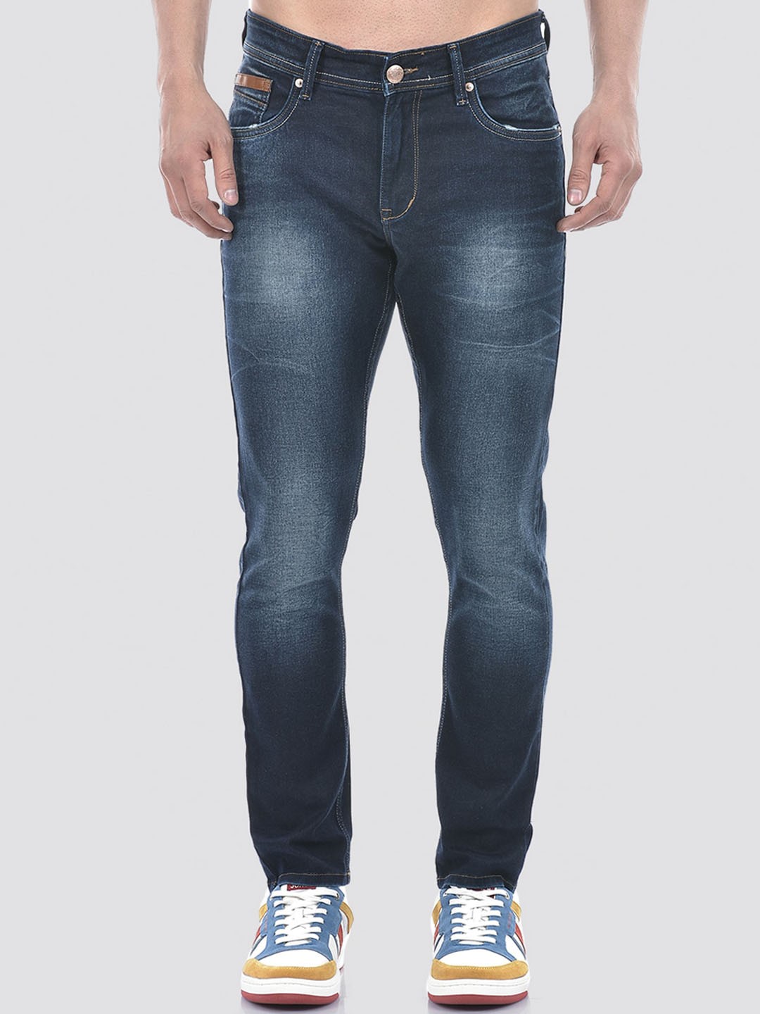 

Numero Uno Men Solid Skinny Fit Sustainable Stretchable Jeans, Navy blue