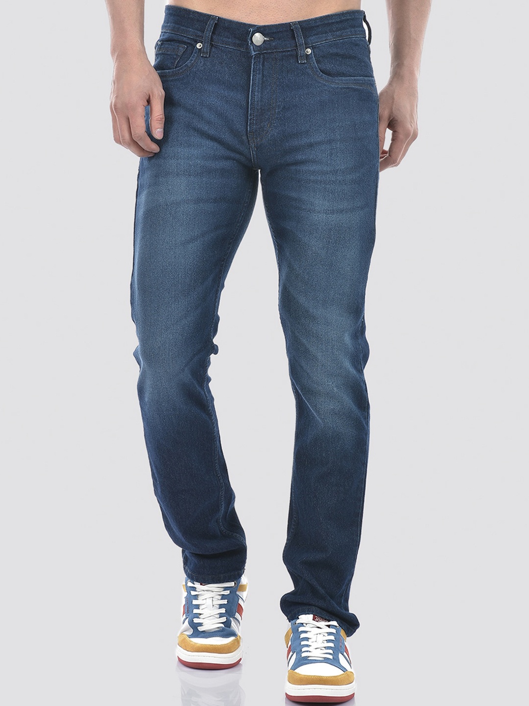 

Numero Uno Men Solid Tapered Fit Sustainable Stretchable Jeans, Navy blue