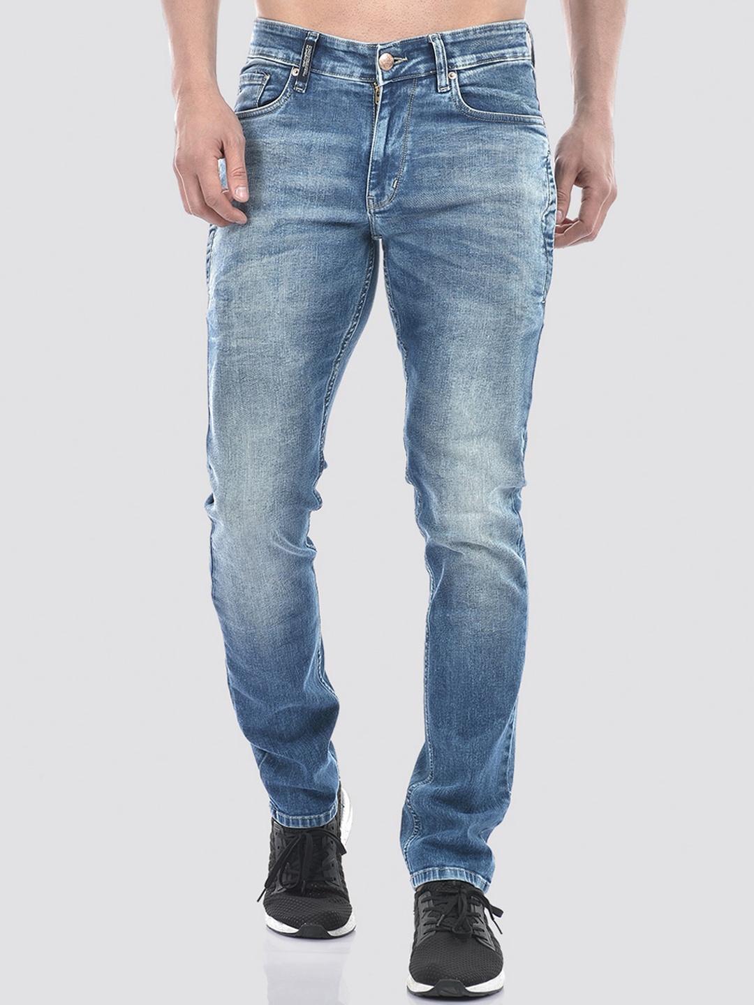 

Numero Uno Men Solid Tapered Fit Sustainable Stretchable Jeans, Blue