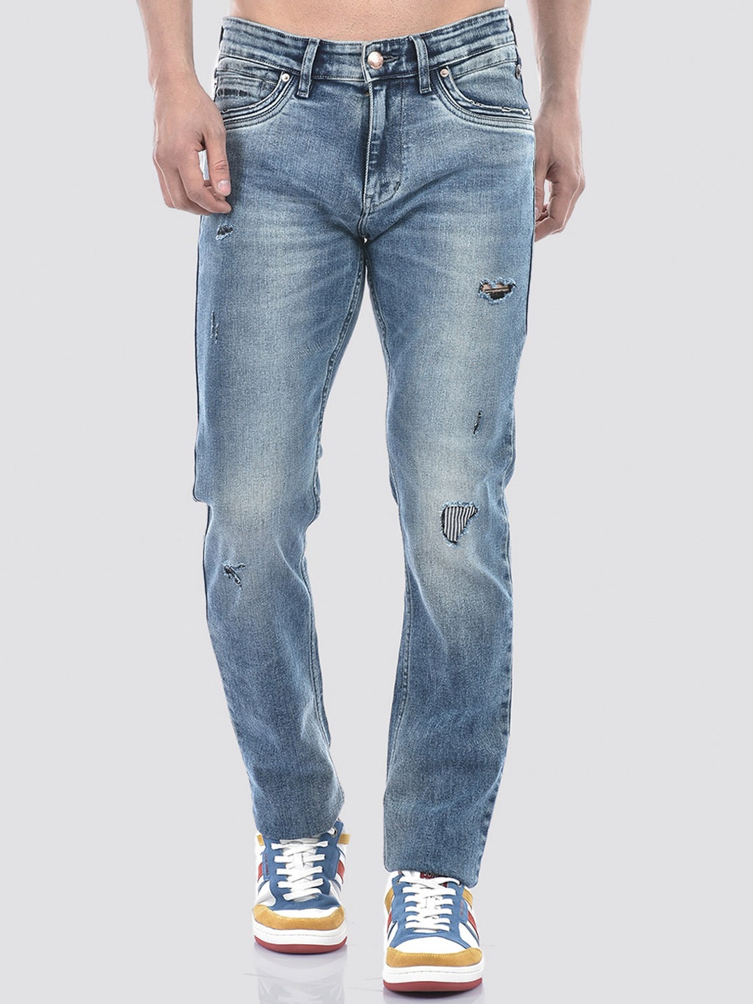 

Numero Uno Men Solid Tapered Fit Sustainable Stretchable Jeans, Blue