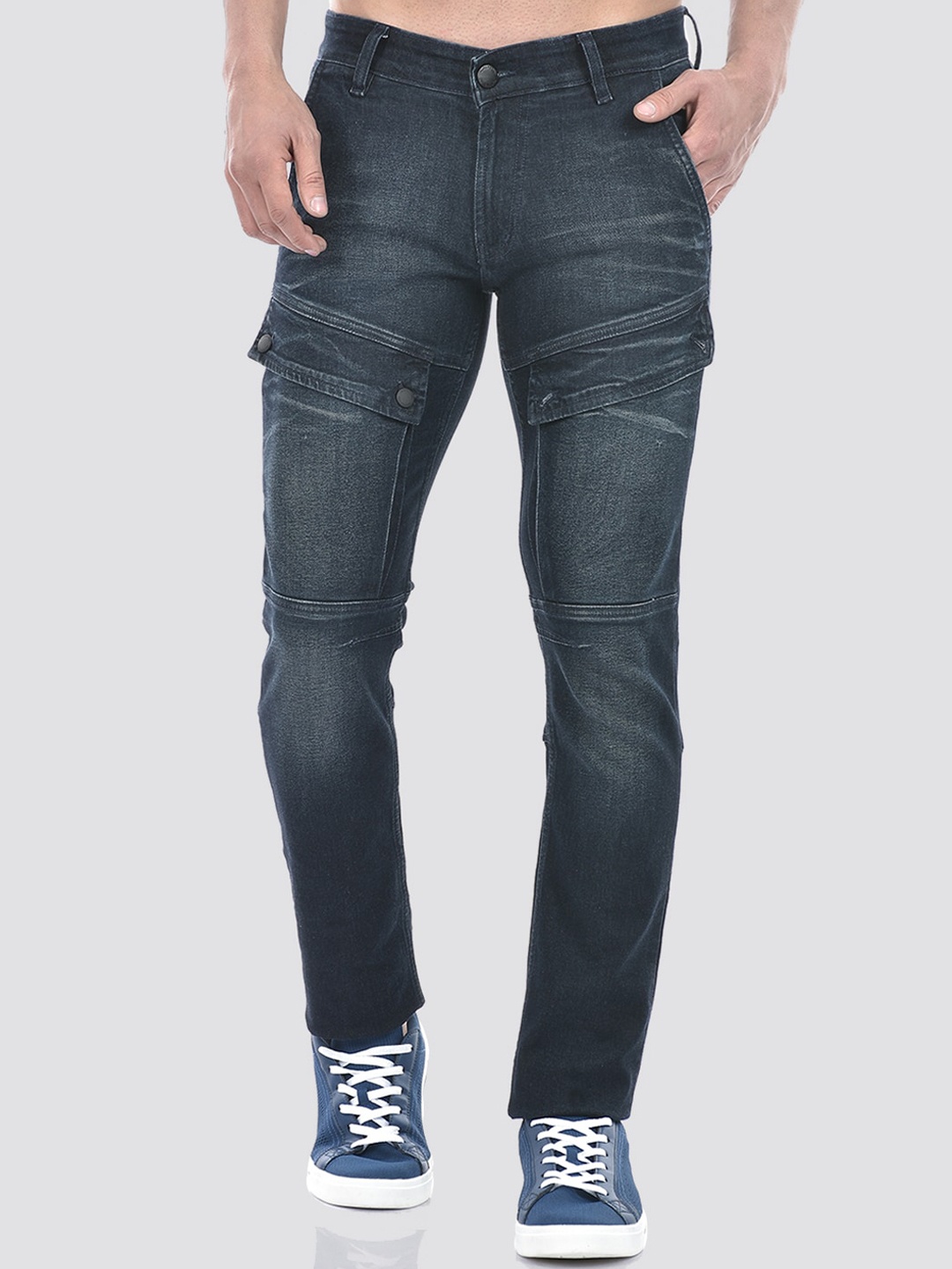 

Numero Uno Men Solid Tapered Fit Sustainable Stretchable Jeans, Navy blue