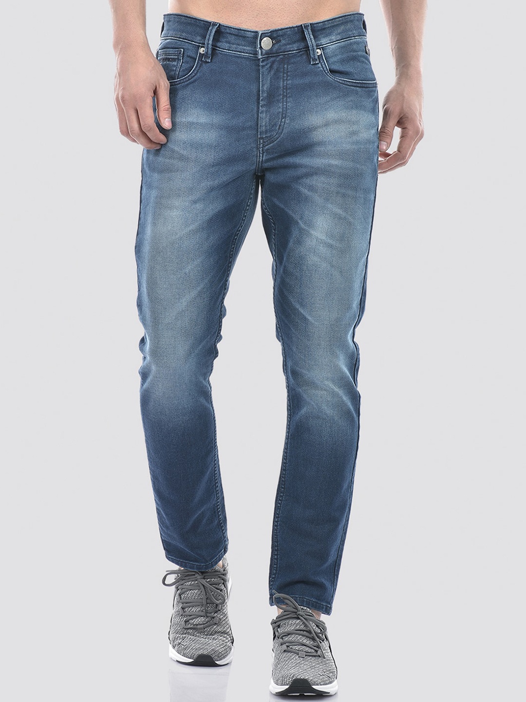 

Numero Uno Men Solid Skinny Fit Heavy Fade Stretchable Denim Jeans, Navy blue