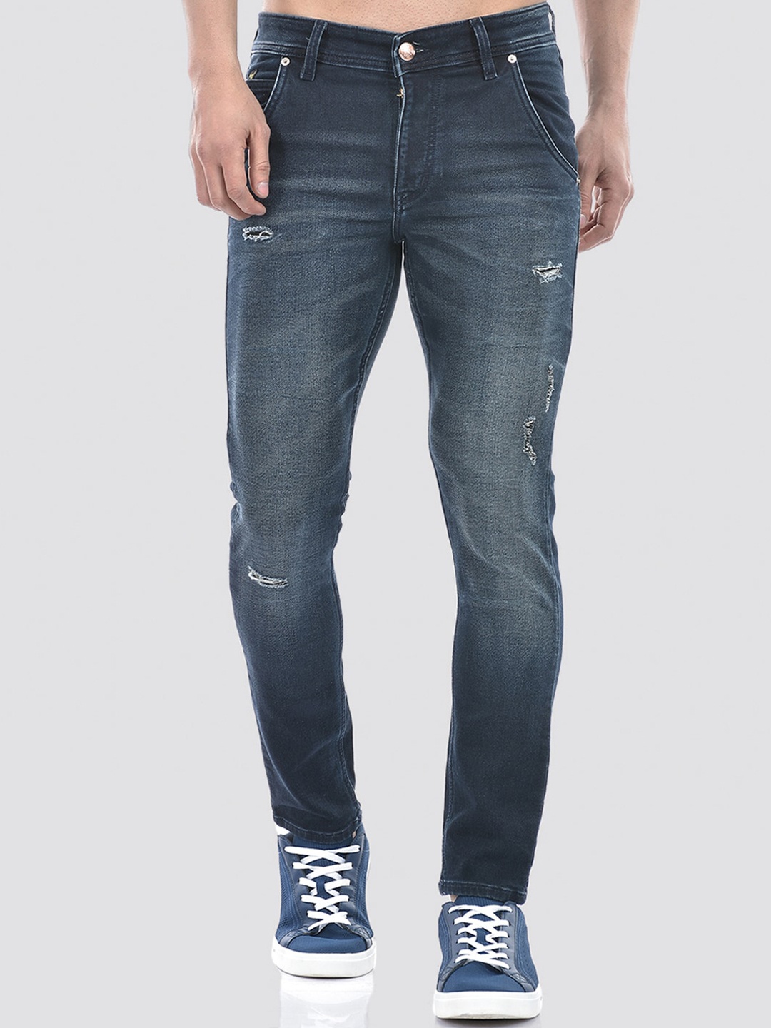 

Numero Uno Men Solid Skinny Fit Sustainable Stretchable Jeans, Navy blue