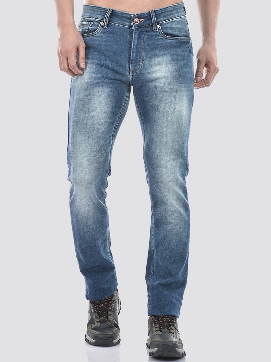 

Numero Uno Men Solid Slim Fit Heavy Fade Stretchable Jeans, Blue