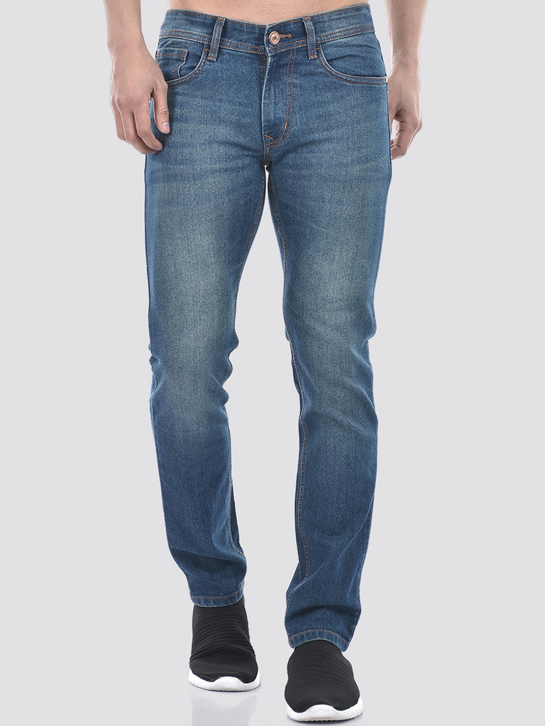 

Numero Uno Men Solid Skinny Fit Light Fade Stretchable Denim Jeans, Navy blue