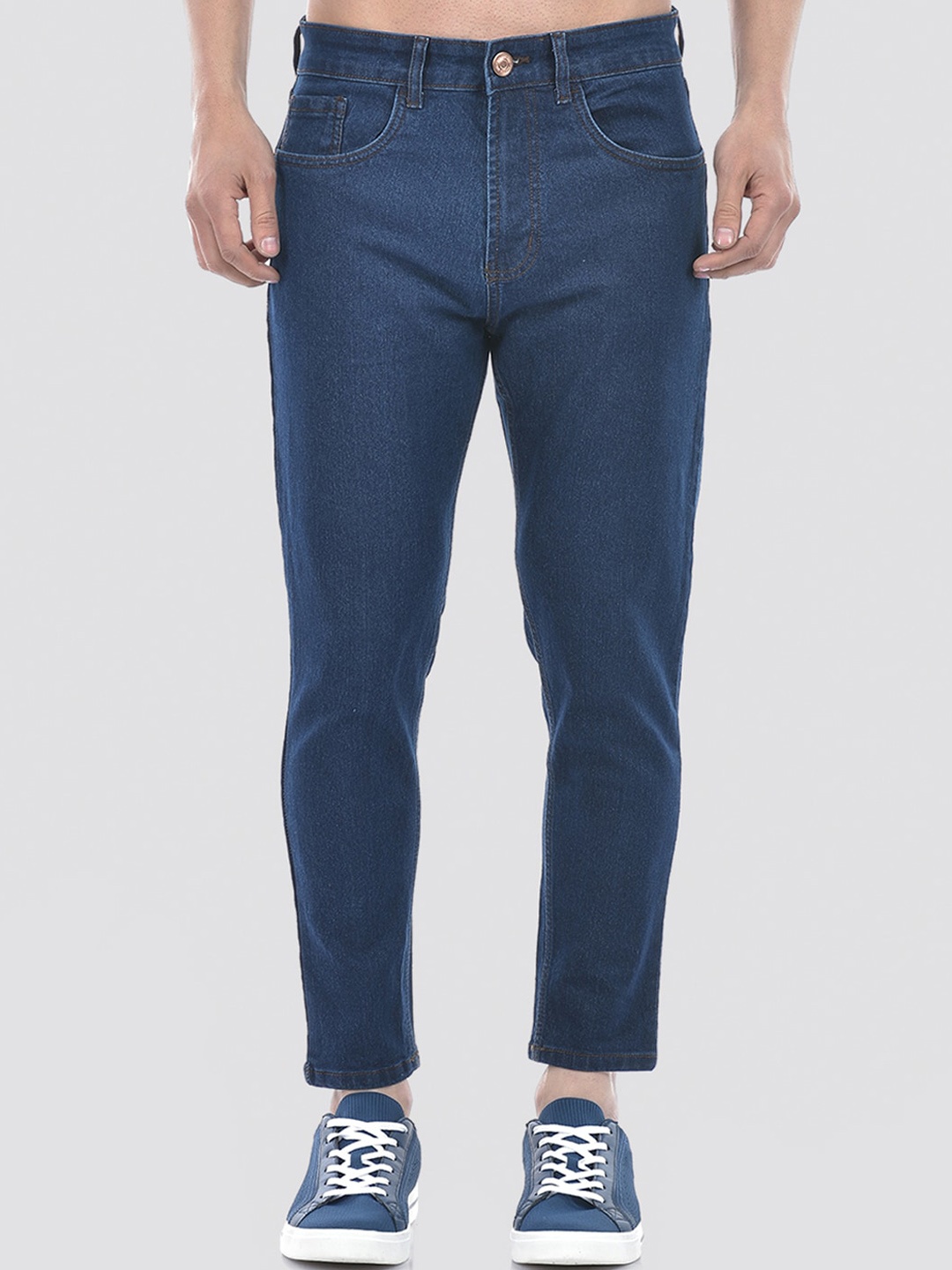 

Numero Uno Men Tapered Fit Mid-Rise Cotton Stretchable Jeans, Navy blue