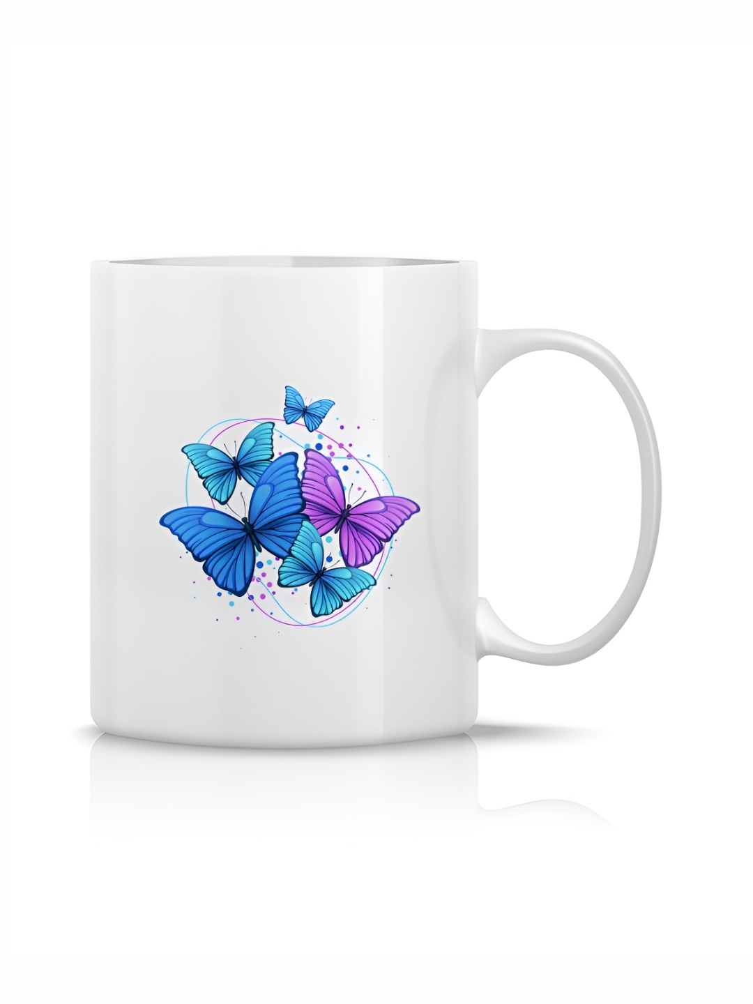

The Decor Lane White Printed Ceramic Glossy Mugs Set of Cups and Mugs
