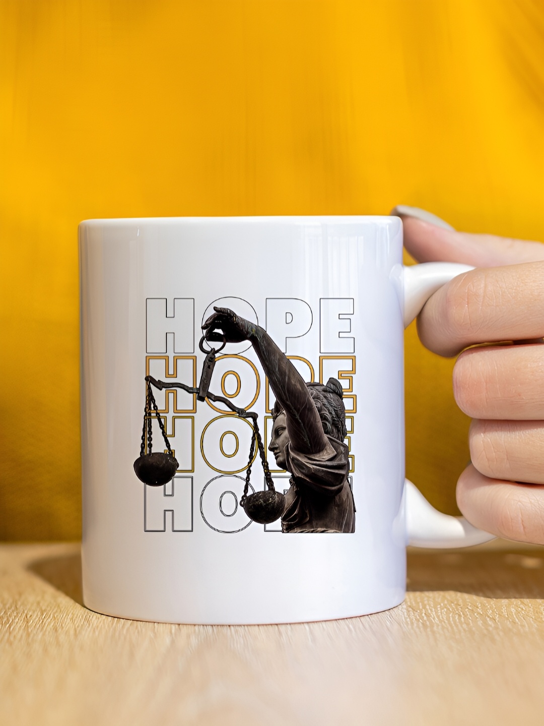 

The Decor Lane White Printed Ceramic Glossy Mugs Set of Cups and Mugs