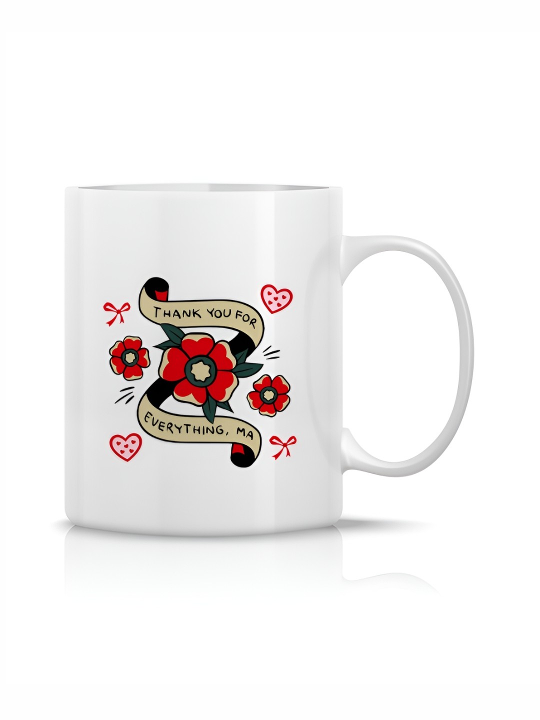 

The Decor Lane White Printed Ceramic Glossy Mugs Set of Cups and Mugs