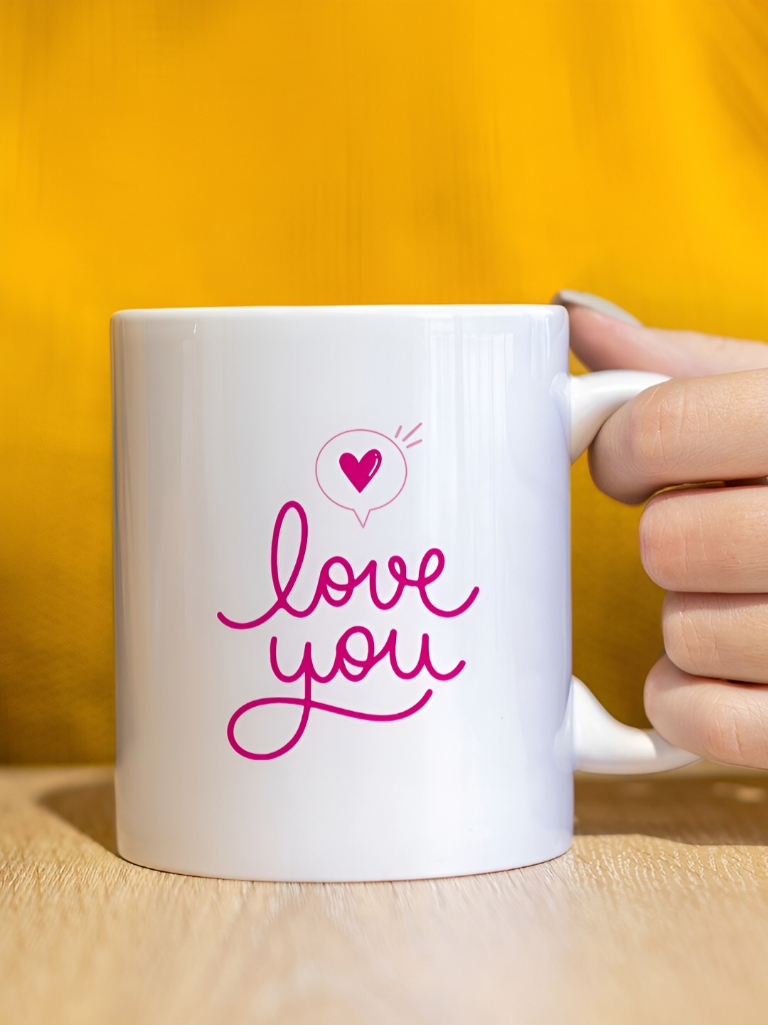 

The Decor Lane White Printed Ceramic Glossy Mugs Set of Cups and Mugs