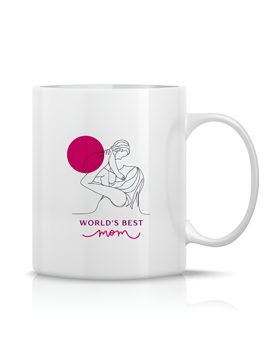 

The Decor Lane White Printed Ceramic Glossy Mugs Set of Cups and Mugs