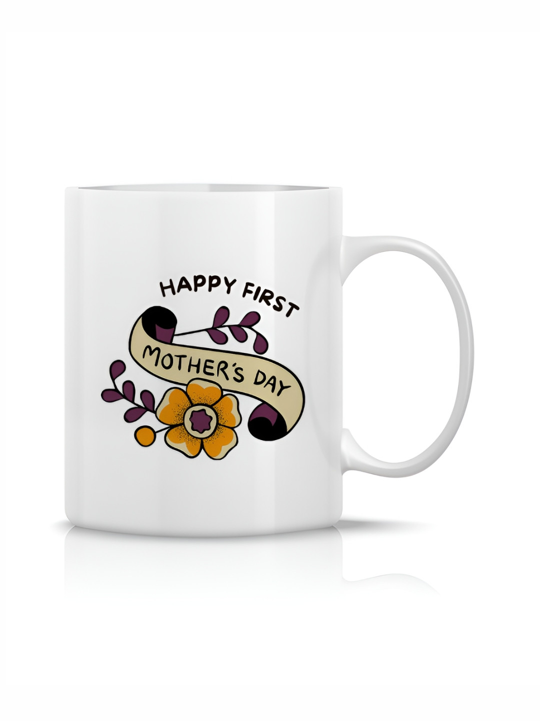 

The Decor Lane White Printed Ceramic Glossy Mugs Set of Cups and Mugs