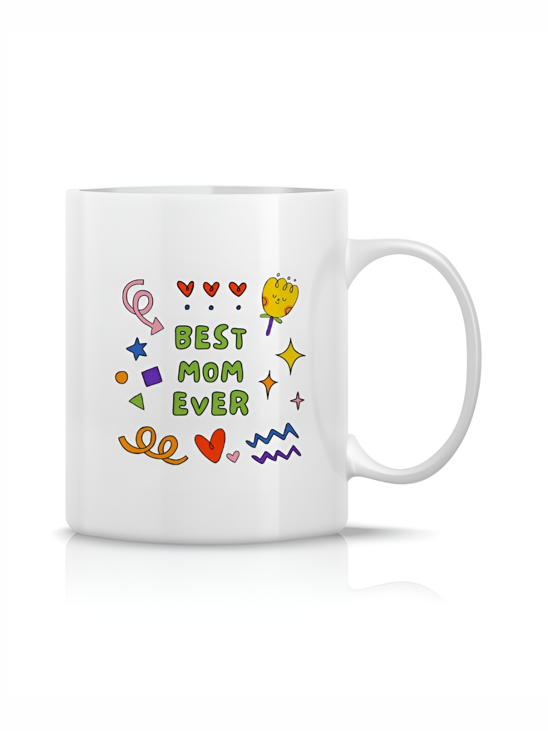 

The Decor Lane White Printed Ceramic Glossy Mugs Set of Cups and Mugs