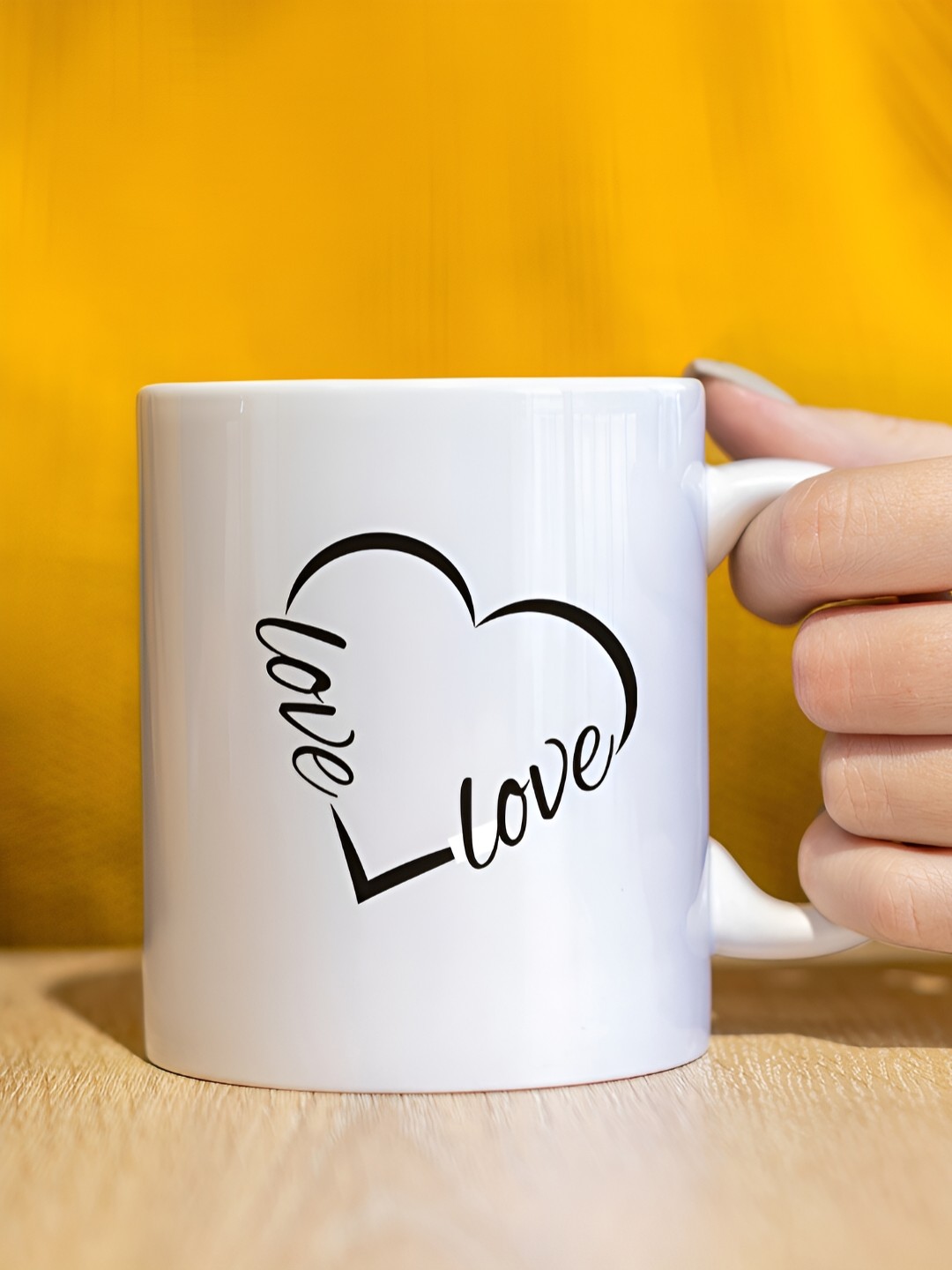 

The Decor Lane White Printed Ceramic Glossy Mugs Set of Cups and Mugs