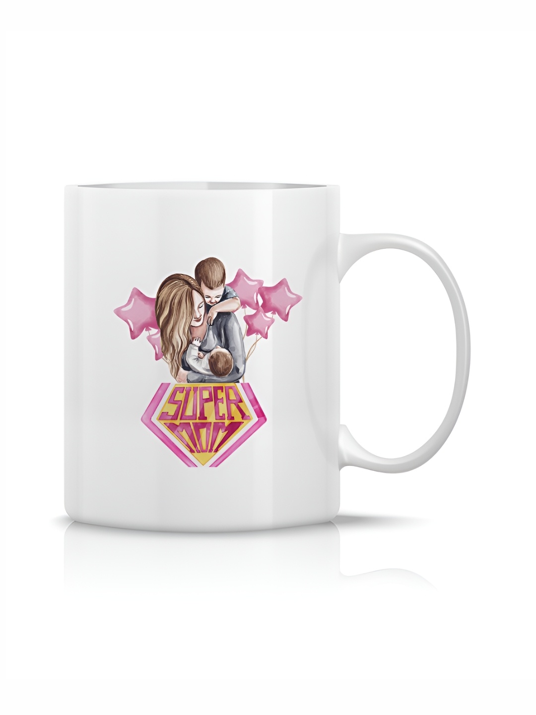 

The Decor Lane White Printed Ceramic Glossy Mugs Set of Cups and Mugs