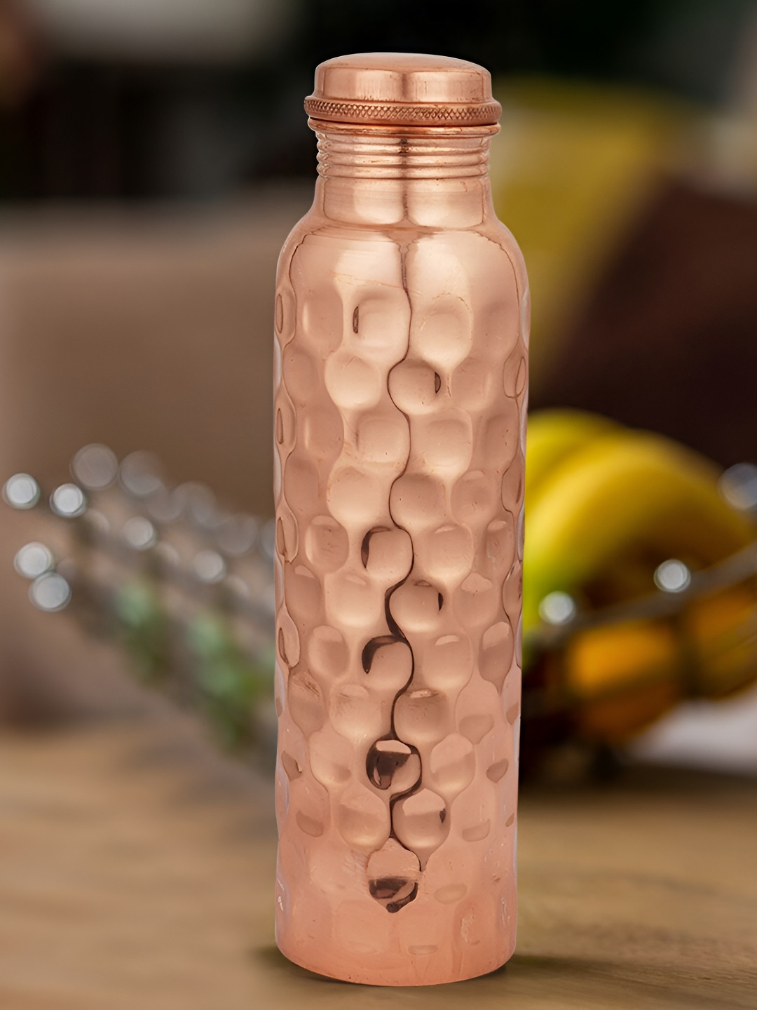 

Tambra Copper-Toned Textured Pure Copper Jointless Water Bottle 1 ltr