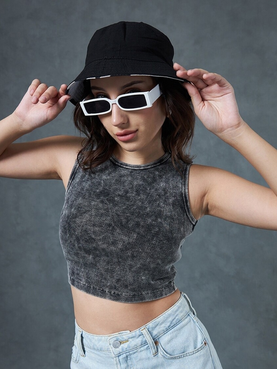 

Bewakoof Cotton Crop Top, Black