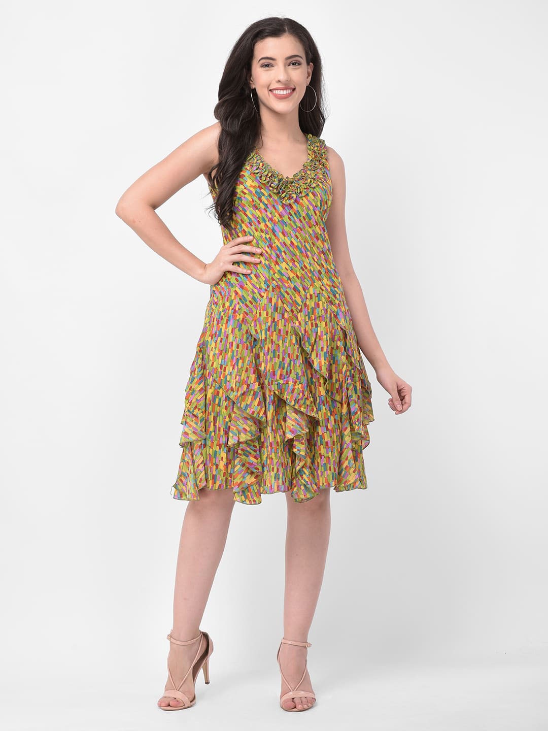 

250 DESIGNS Floral Print Georgette Fit & Flare Dress, Multi