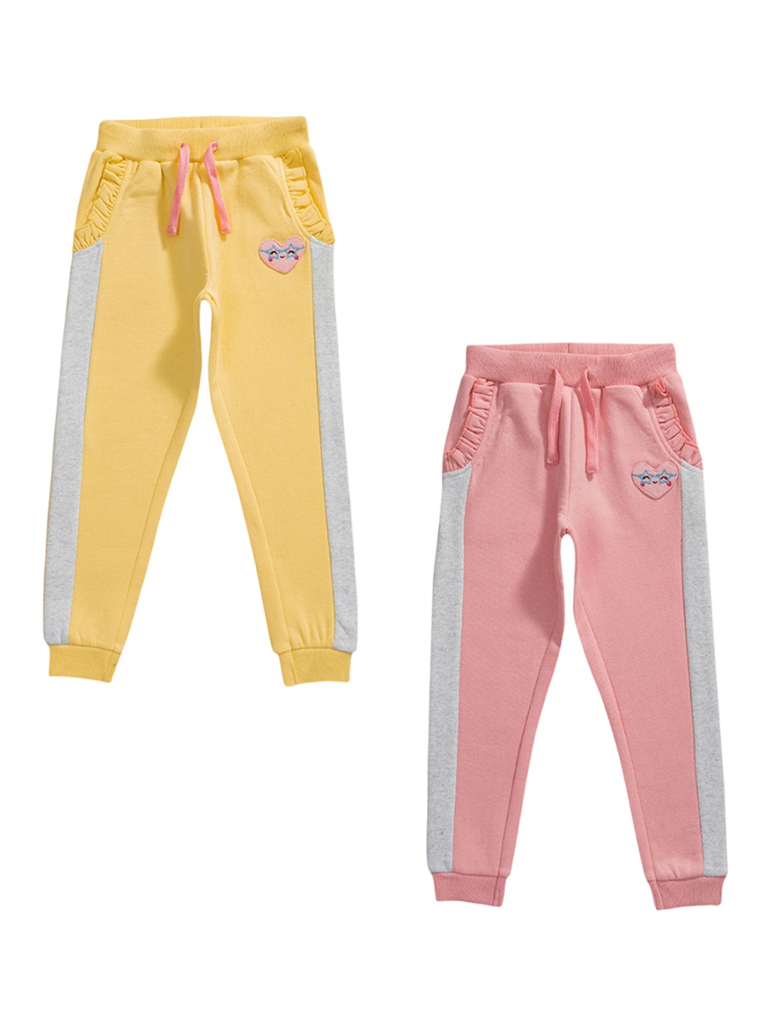 

JusCubs Girls Pack Of 2 Mid-Rise Cotton Joggers, Pink