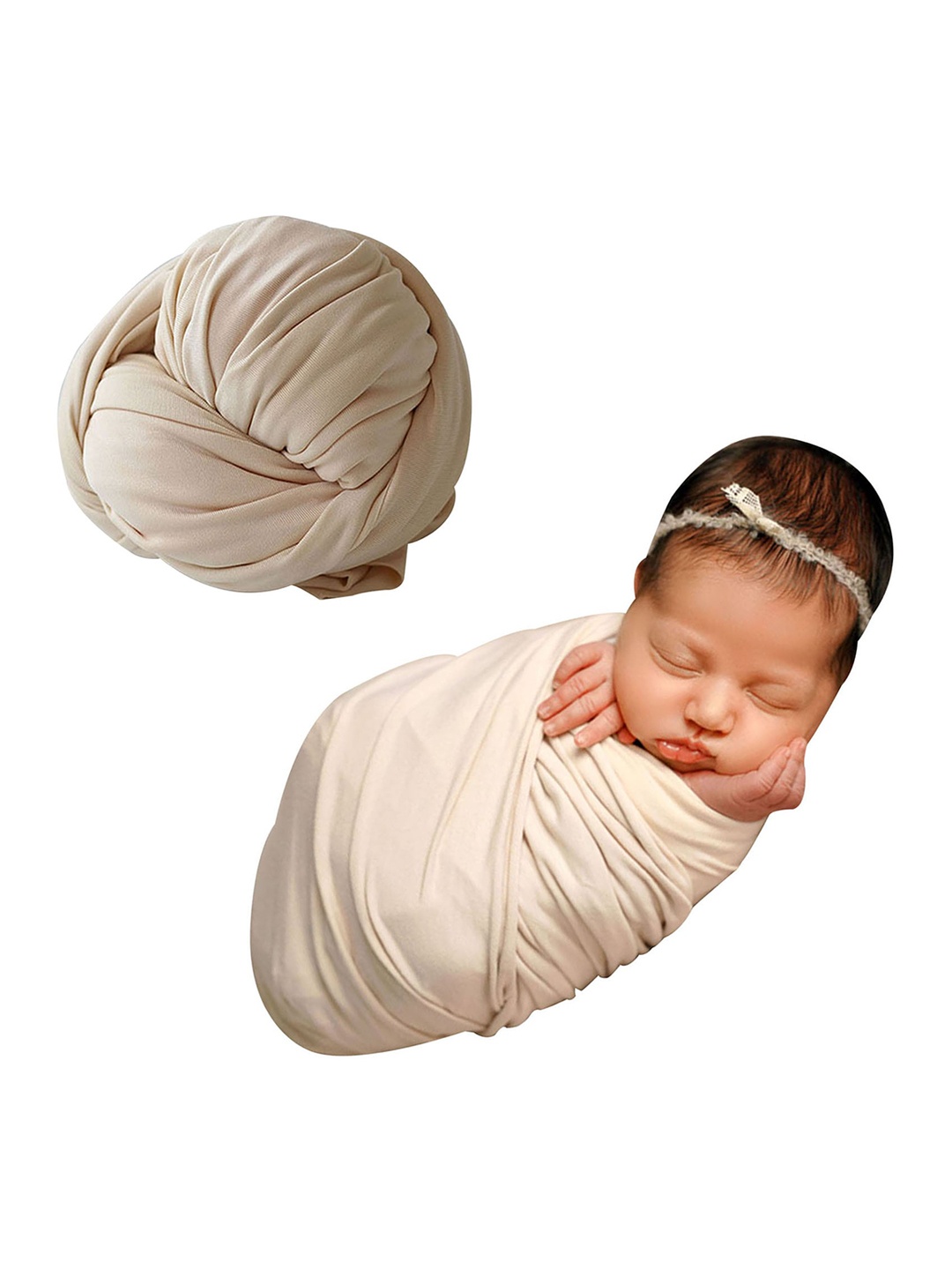 

Babymoon Infants Stretchable Swaddle Wrap Photoshoot Prop, Off white