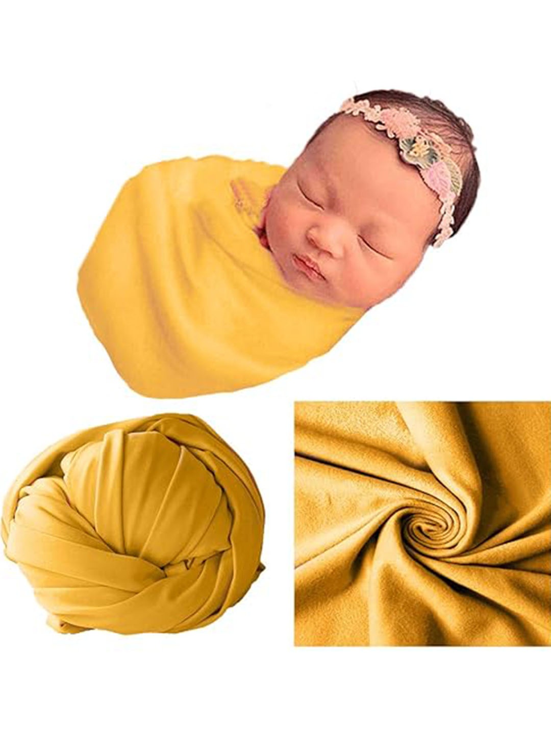 

Babymoon Infants Stretchable Swaddle Baby Wrap Photography Props, Yellow