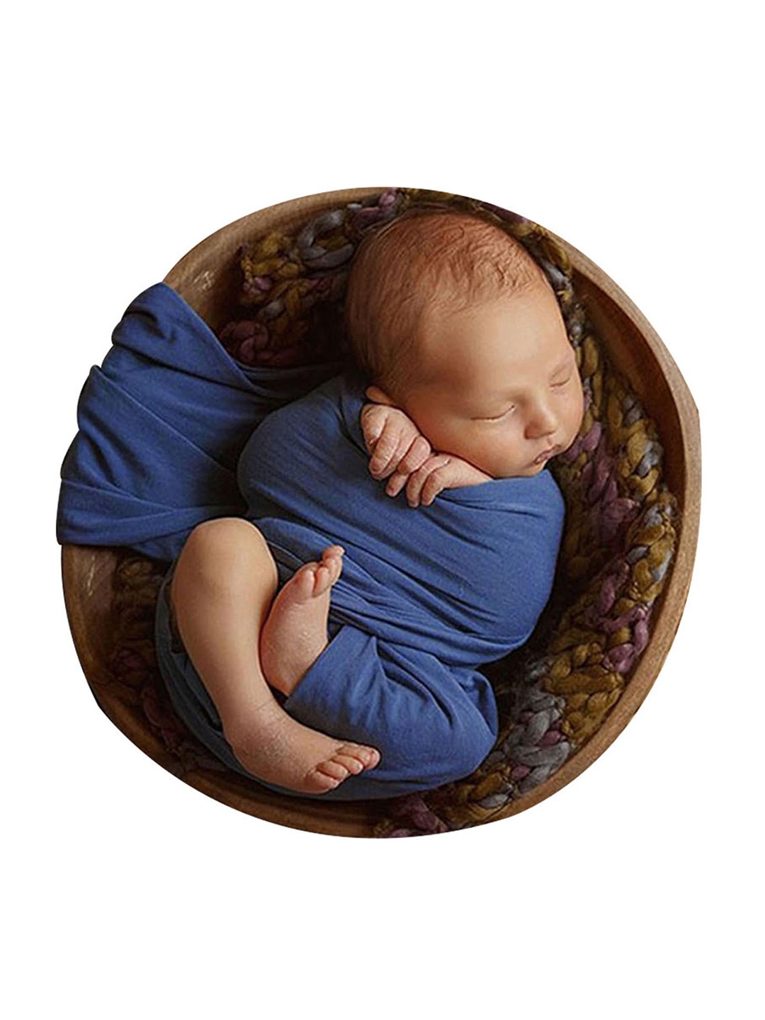 

Babymoon Infants Stretchable Swaddle Wrap Photoshoot Prop, Navy blue