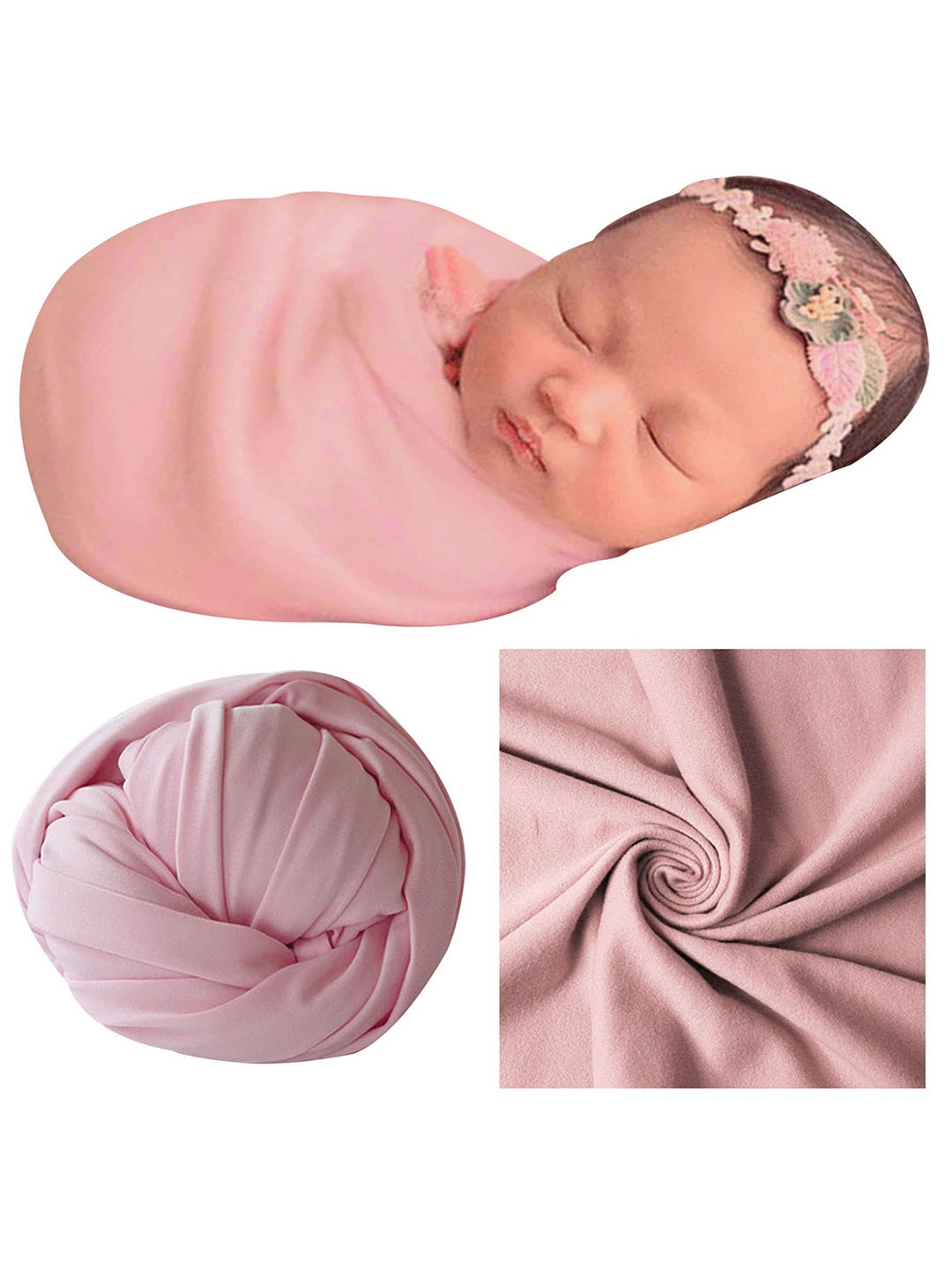 

Babymoon Infants Swaddle Wrap Baby Photography Props, Pink