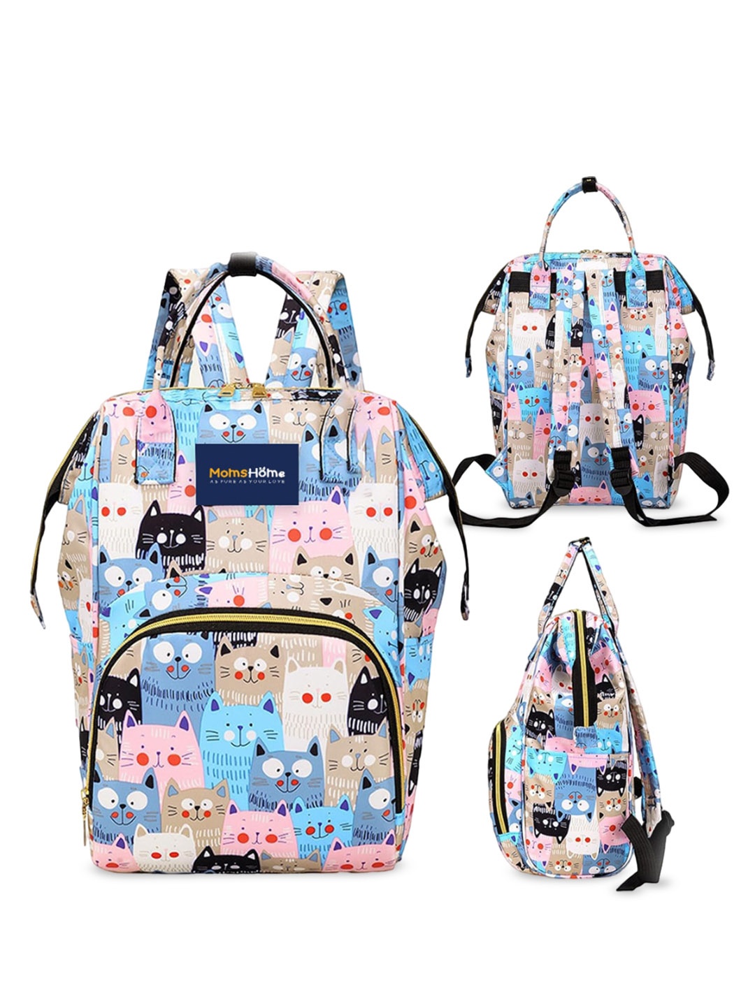 

Moms Home Women Printed Water Resistant Diaper Backpack, Pink