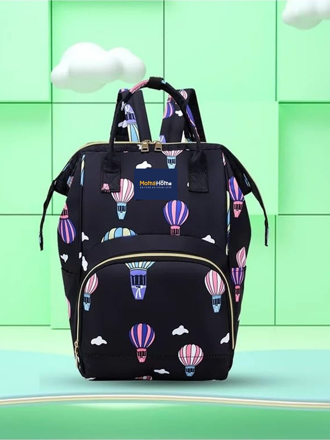 

Moms Home Women Printed Water Resistant Diaper Backpack, Blue