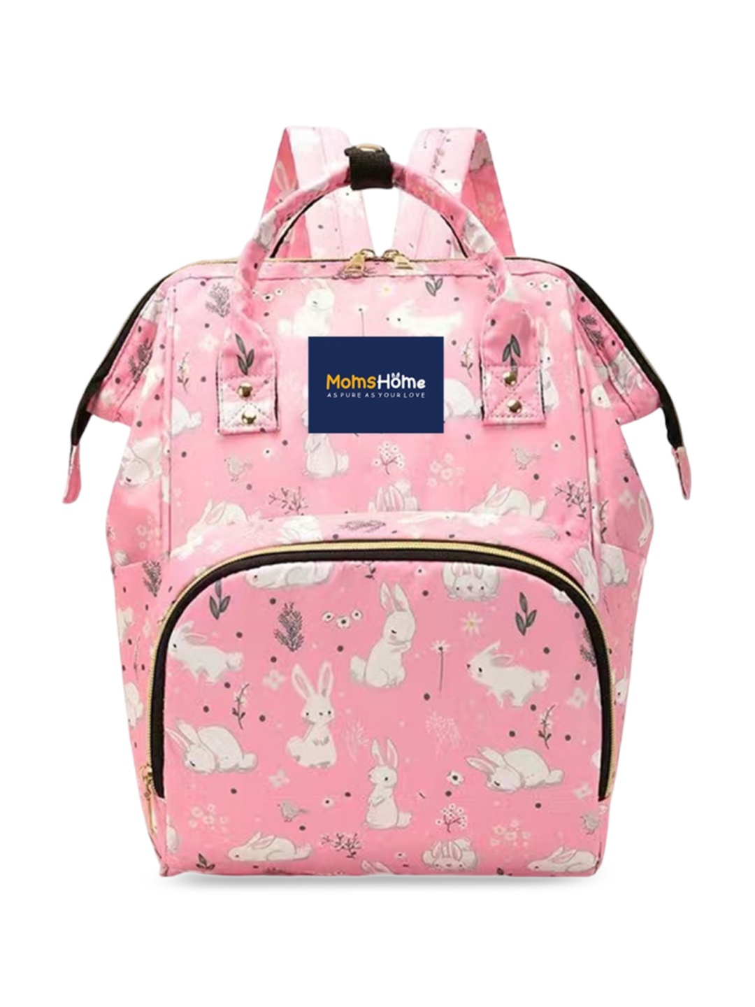 

Moms Home Women Printed Water Resistant Diaper Backpack, Pink