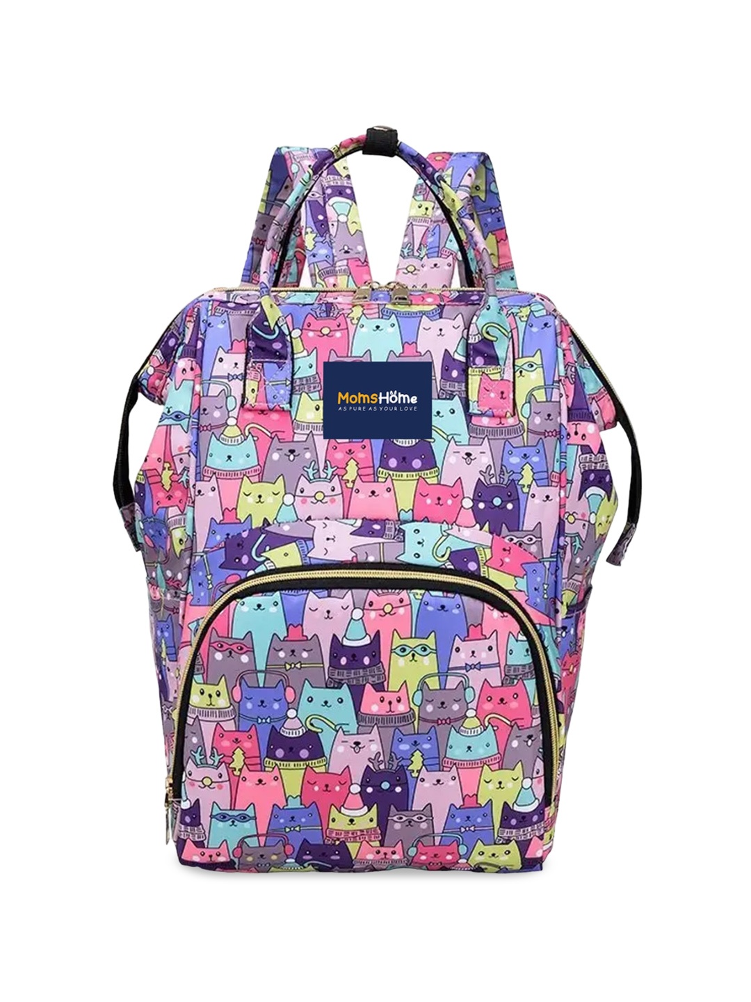 

Moms Home Women Printed Water Resistant Diaper Backpack, Pink