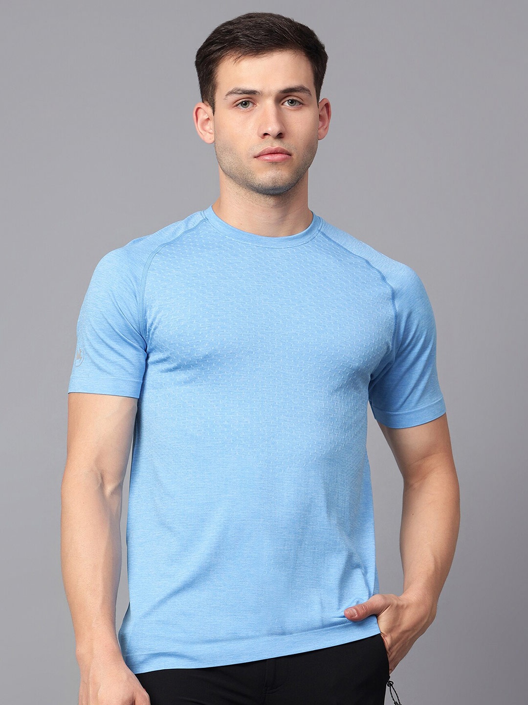 

Trenz Men Seamless Slim Fit T-Shirt, Blue