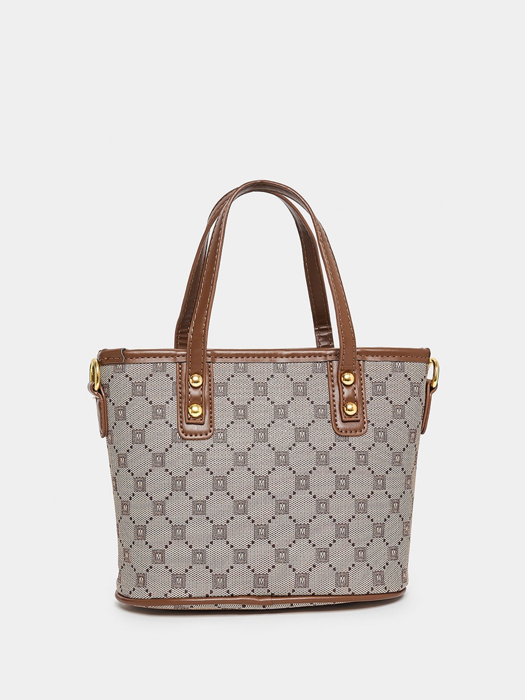 

Styli Kyelle Print Detail Metallic Patch Handbag, Brown