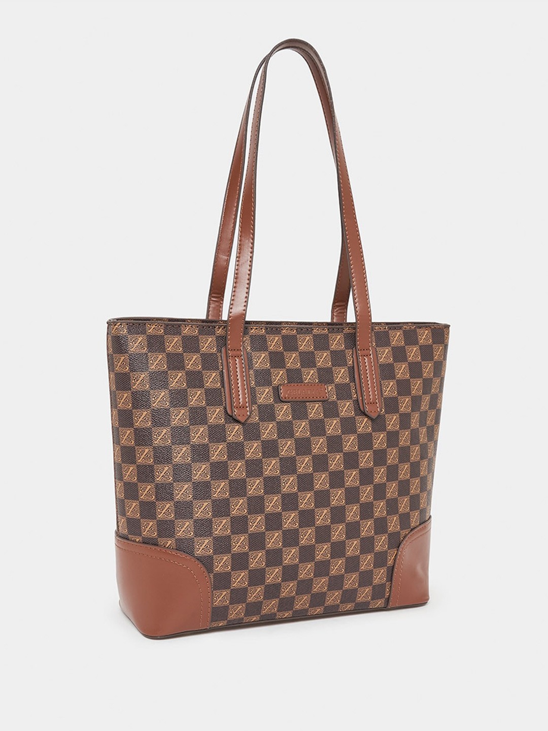 

Styli Monogram Print Shoulder Bag, Brown