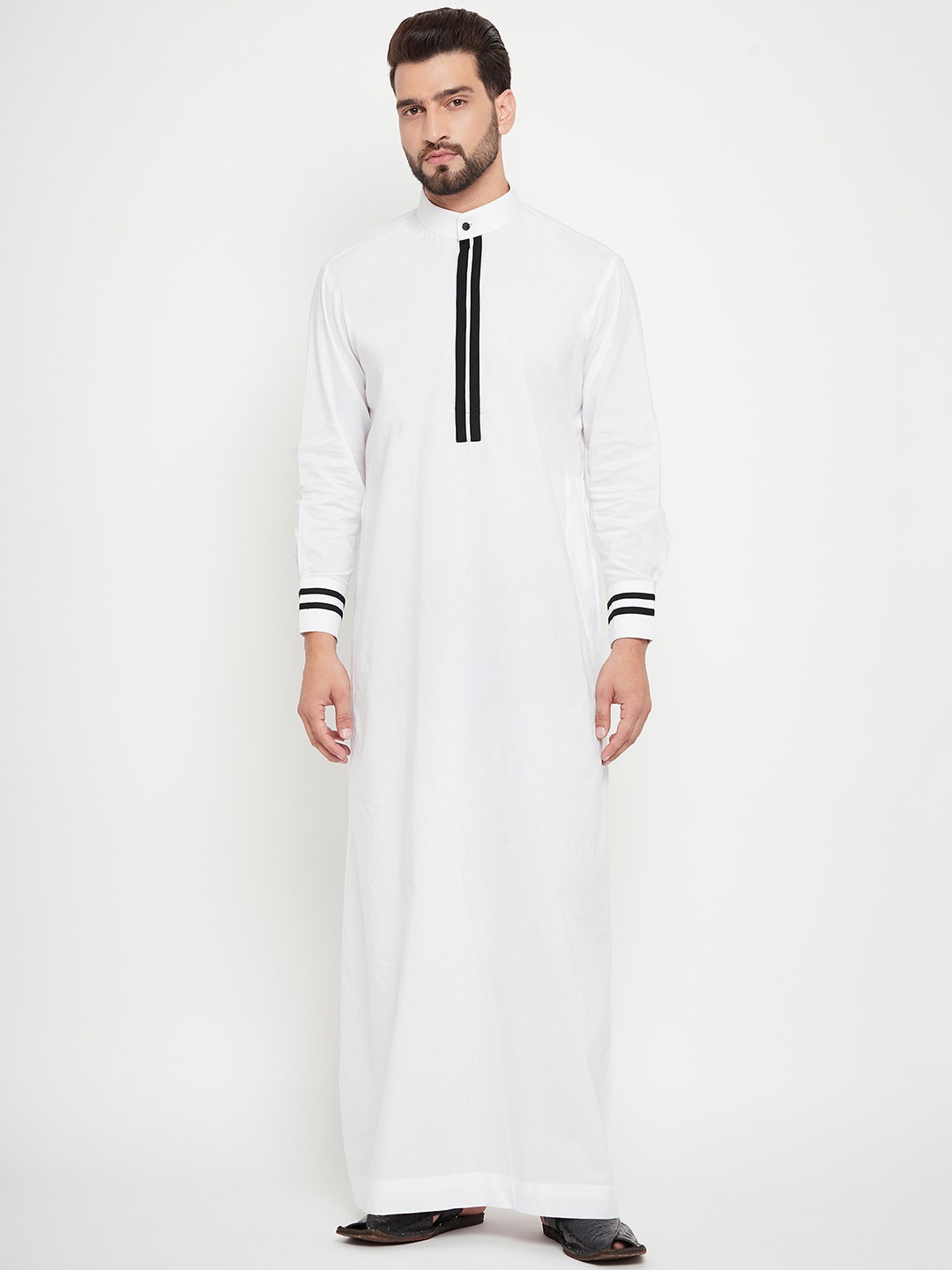 

NABIA Men Thread Work Kurta, White