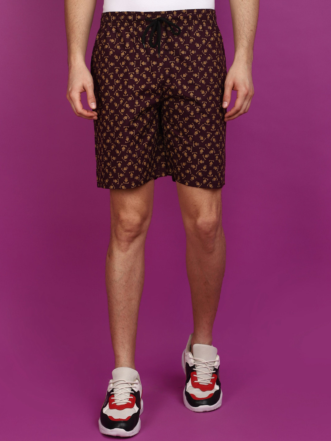 

V-Mart Men Printed Shorts, Purple