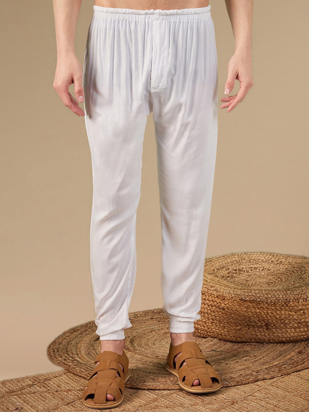 

Sanwara Men Pure Cotton Loose-Fit Salwar, White