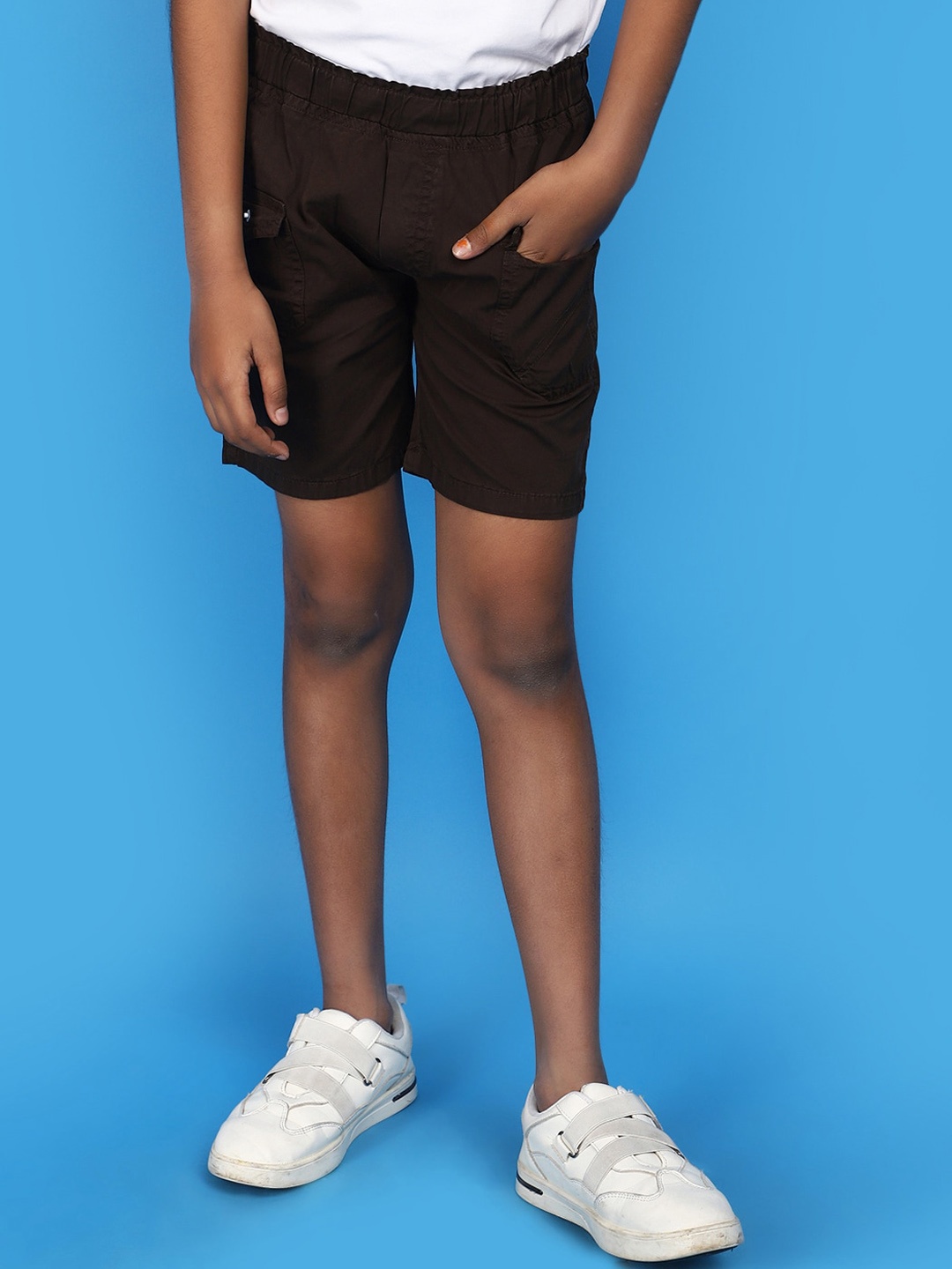 

V-Mart Solid Boys Shorts, Brown