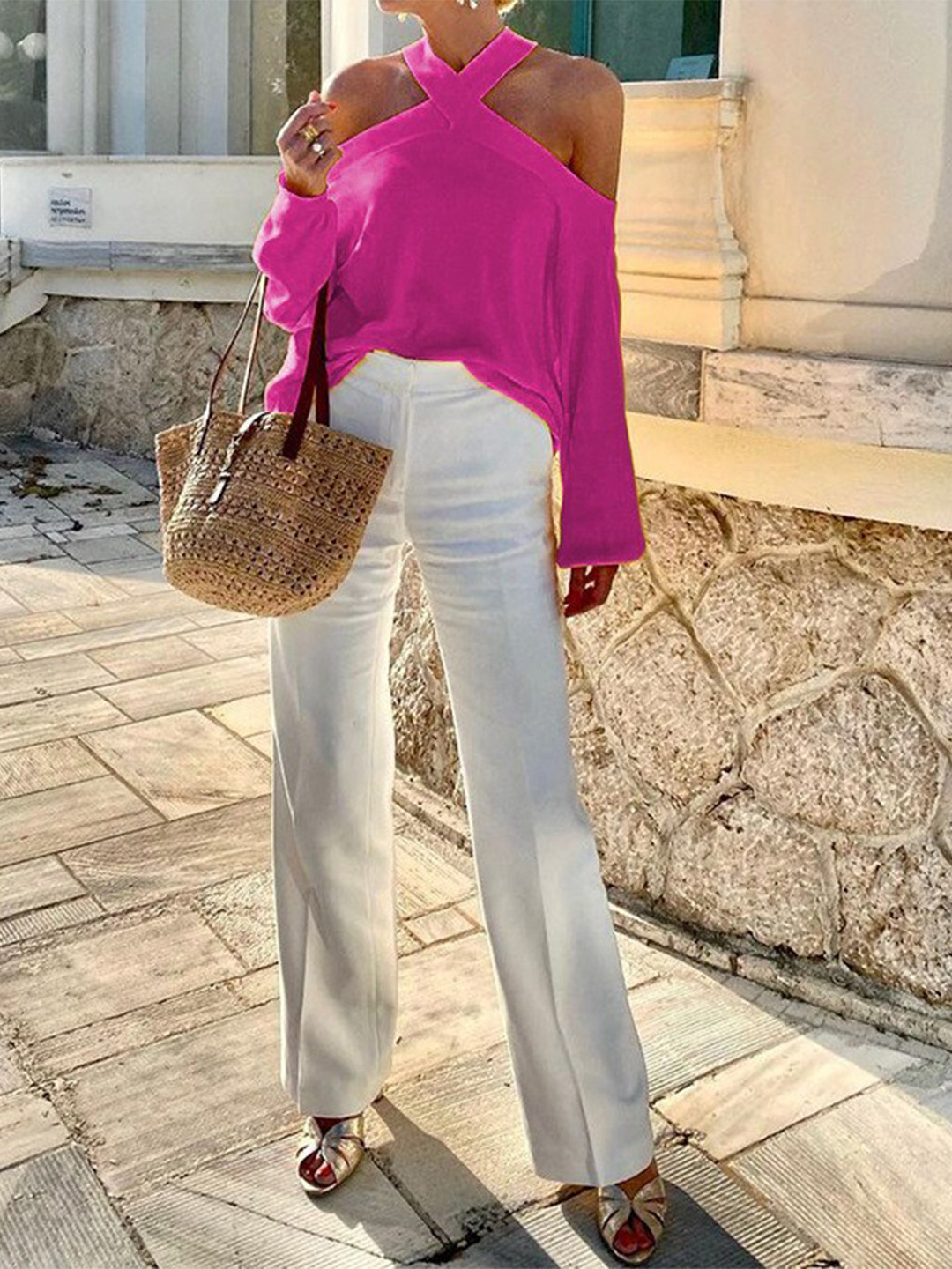 

StyleCast Print Extended Sleeves Top, Pink