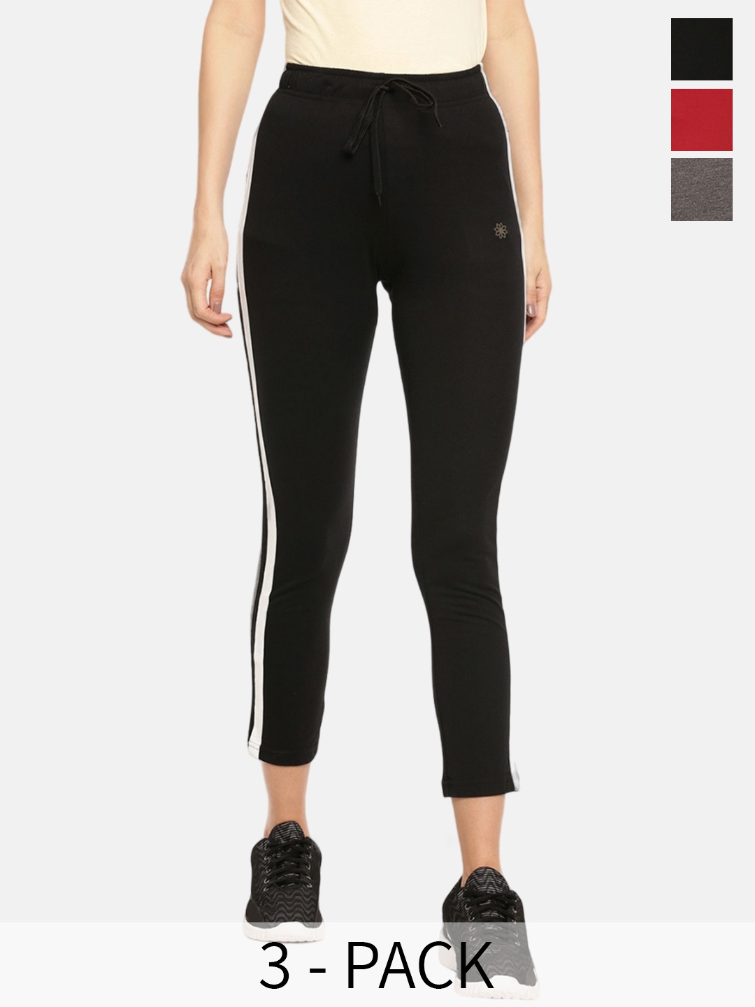 

Dollar Missy Women Pack Of 3 Track Pants, Red
