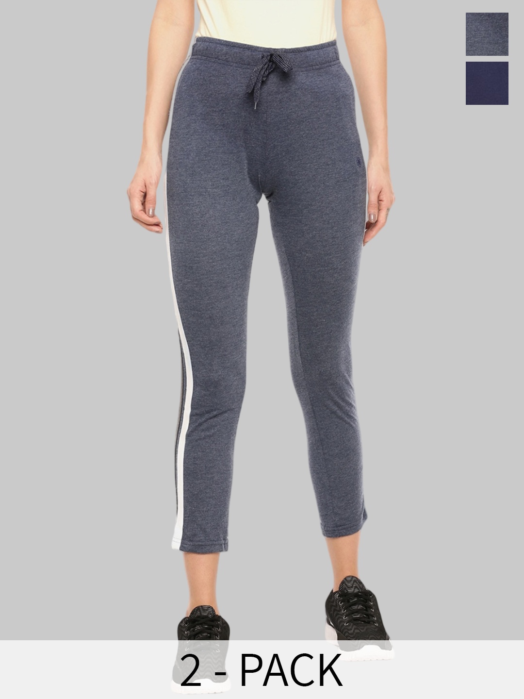 

Dollar Missy Women Pack Of 3 Side Panel Details Regular-Fit Track Pants, Black