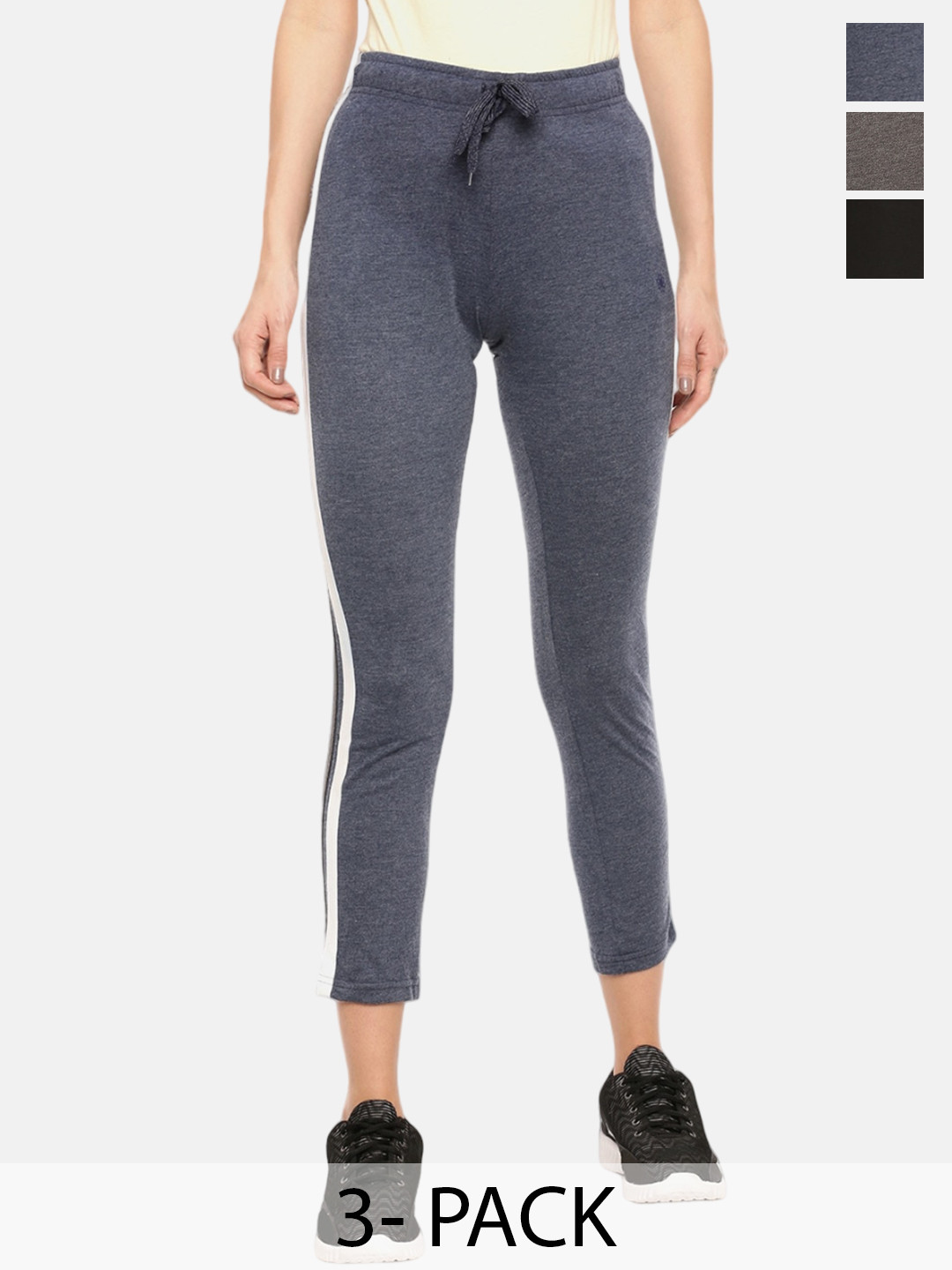 

Dollar Missy Women Pack Of 3 Track Pants, Black