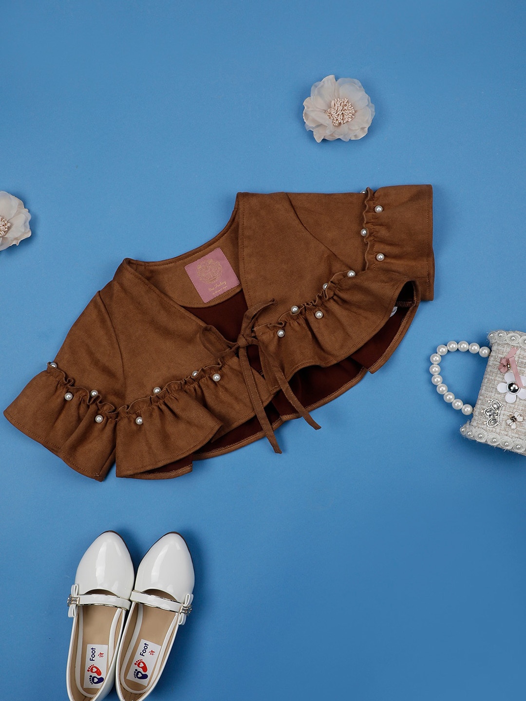 

One Friday Girls Crop Bomber Jacket, Brown